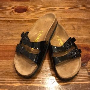 Black patent leather Birkenstock sandals - sz 36